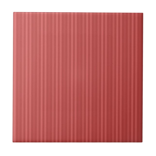 Red Vertical Stripes Pattern Tile (Front)