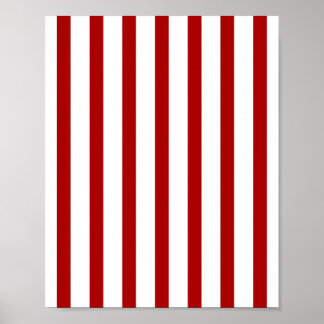 Red Vertical Stripes - Red and White Striped Poster