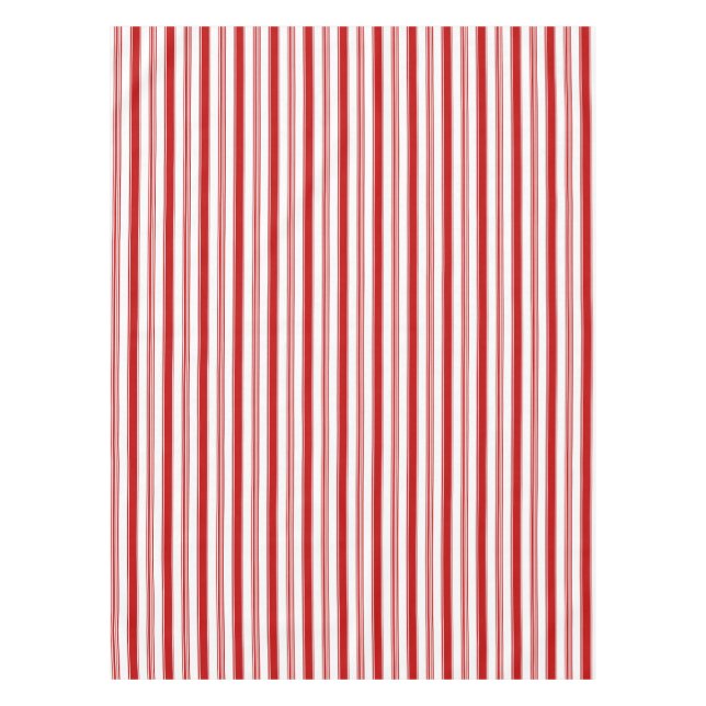 Red Vertical Stripes Tablecloth (Front)