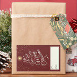 Red Very Merry Christmas Tree Gift For From Sticker<br><div class="desc">This Red Very Merry Christmas Tree Gift For From Rectangular Sticker design features a sophisticated dark red backdrop with a blend of simple ivory lettering and classic calligraphy paired with a minimalist boho styling that strikes a perfect balance between clean modern subtlety and vintage elegance. Embellishing this all beautifully is...</div>