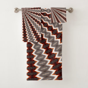 Red Vibration Kaleidoscope Pattern Bath Towel Set
