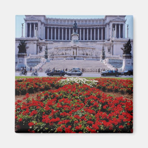 Red Victor Emmanuel Monument, Rome, Italy flowers Magnet