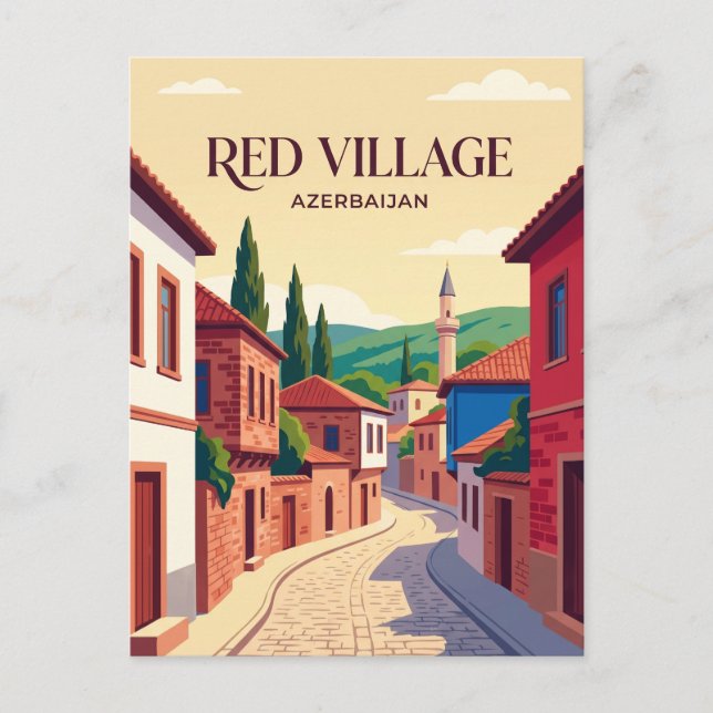 Red Village Azerbaijan Postcard (Front)