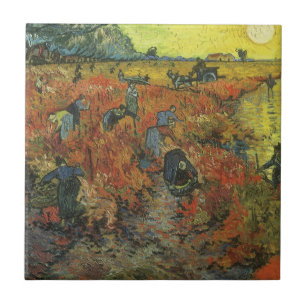 Red Vineyard by Vincent van Gogh, Vintage Fine Art Tile