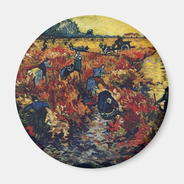 Red Vineyard, Van Gogh, 1888 Magnet (Front)