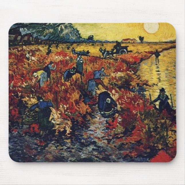 Red Vineyard, Van Gogh, 1888 Mouse Pad (Front)