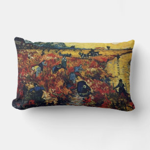 Red Vineyard, Vincent van Gogh Lumbar Pillow