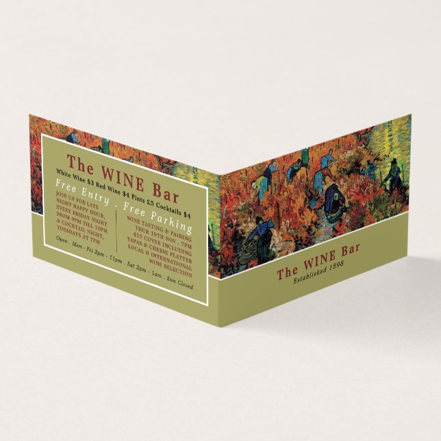 Red Vineyards, Van Gogh, Wine Bar/Winery, Detailed Business Card (Outside)