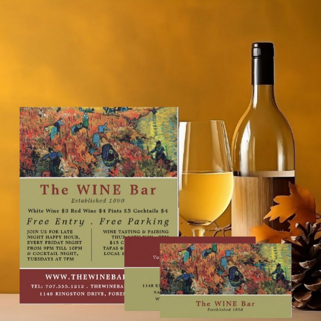 Red Vineyards, Van Gogh, Wine Bar/Winery Flyer (Creator Uploaded)