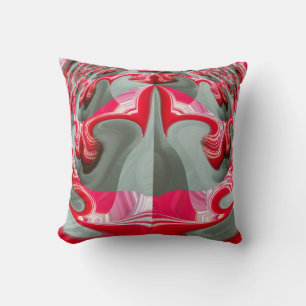 Red Vintage African Motif Print Pattern Art Design Throw Pillow