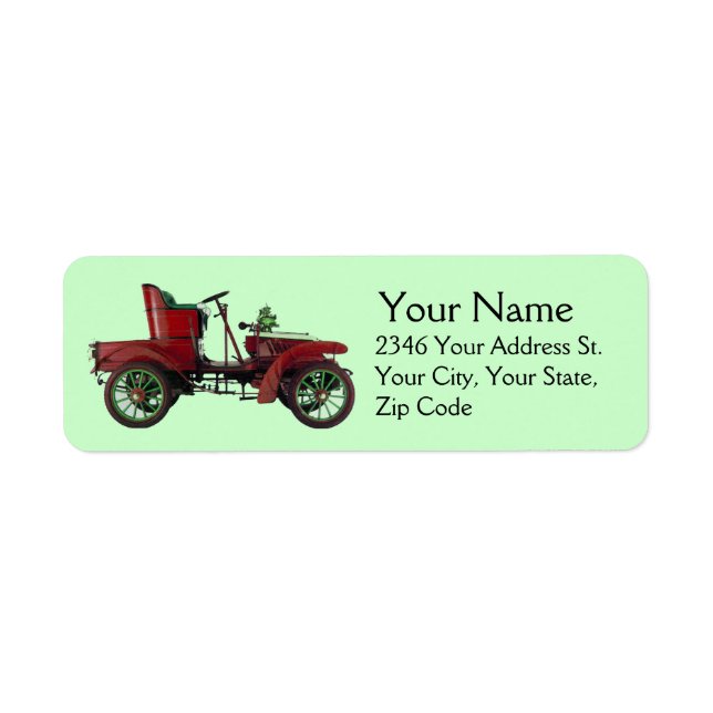 RED VINTAGE CAR Classic Auto Green (Front)