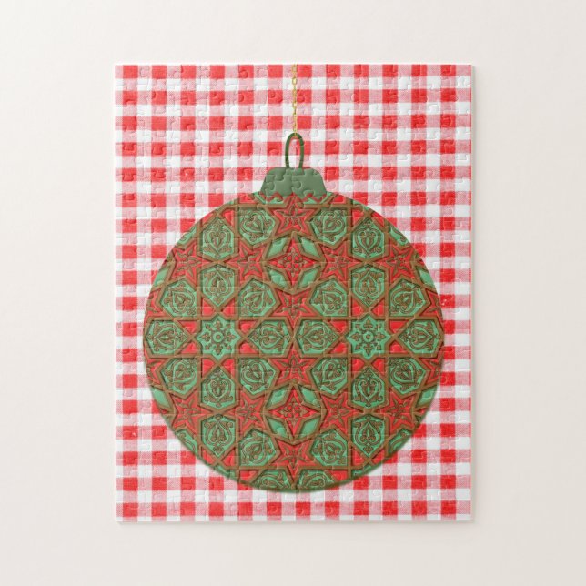 Red Vintage Christmas Fun Retro Puzzle (Vertical)