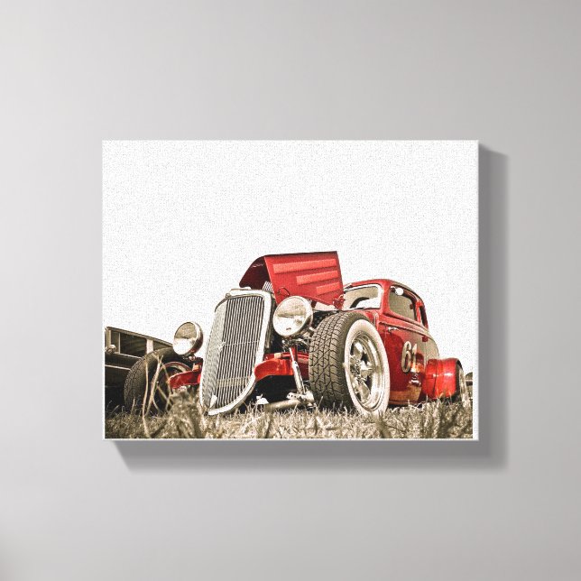 Red Vintage Classic Car Collector Canvas Art (Front)