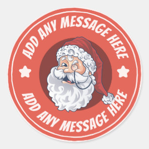 Red Vintage Classic Santa Round Sticker