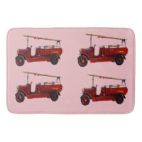 Red Vintage Fire Truck With Overhead Ladder, 