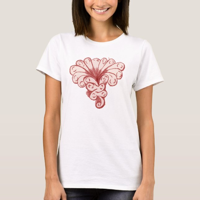 Red vintage flower shirt (Front)