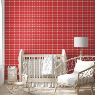 RED VINTAGE GINGHAM SEAMLESS  WALLPAPER