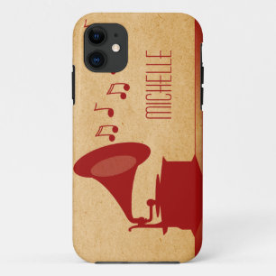 Red Vintage Gramophone BT iPhone 5 Case