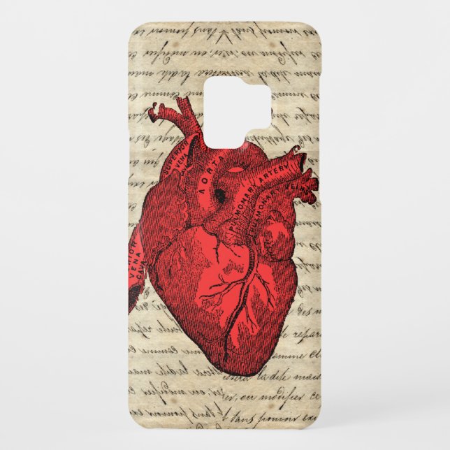Red vintage heart Case-Mate samsung galaxy case (Back)