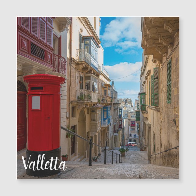 Red vintage mail box in Malta (Front)