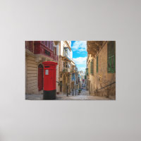 Red vintage mail box in Malta