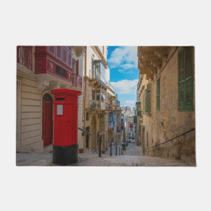Red vintage mail box in Malta Doormat