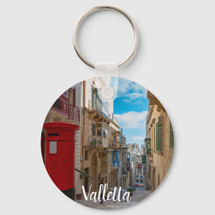 Red vintage mail box in Malta Keychain