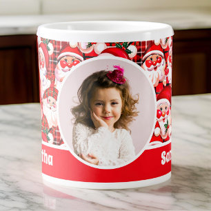 Red Vintage Père Noël Enfants de Noël Photo Mug