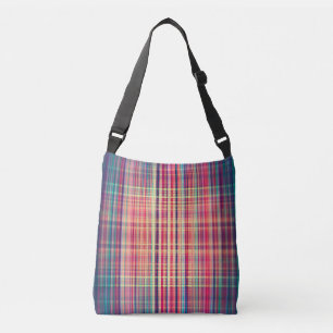 Red vintage rough stripes pattern crossbody bag