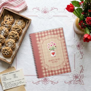 Red Vintage Rustic Cottagecore Family Recipes MH26 Notebook