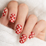 Red Vintage Santa Claus Face Watercolor Christmas Minx Nail Art<br><div class="desc">Celebrate the holiday season with this charming vintage Santa Claus face nail art design. Featuring a classic red background with a beautifully detailed watercolor depiction of Santa's jolly face, this festive nail art is perfect for adding a touch of nostalgia and holiday cheer to your look. Ideal for those who...</div>