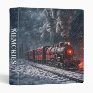 Red Vintage Snow Train Binder