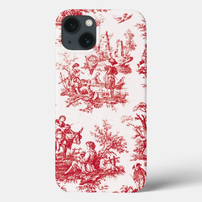  Red Vintage Toile Case-Mate iPhone Case (Back)