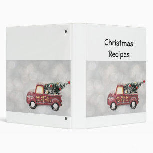 red vintage truck on a grey bokeh background binder