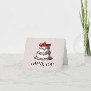 Red Vintage Truck Thank You Card