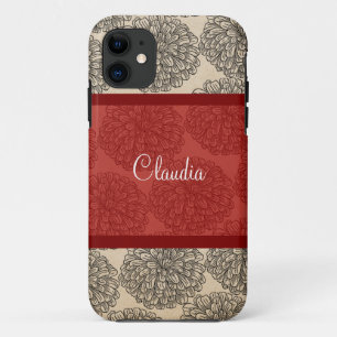 Red Vintage Zinnia BT iPhone 5 Coque