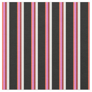 Red, Violet, Brown, White, and Black Lines Fabric