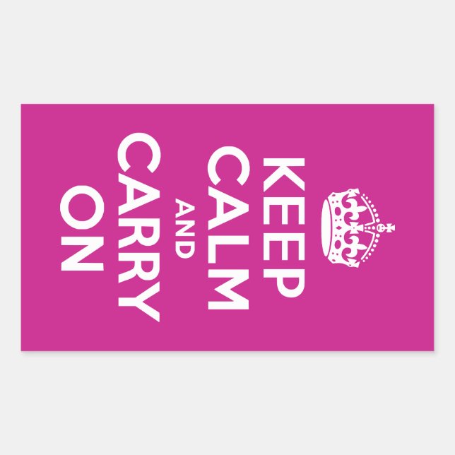 Red-Violet Keep Calm and Carry On Sticker (Front)