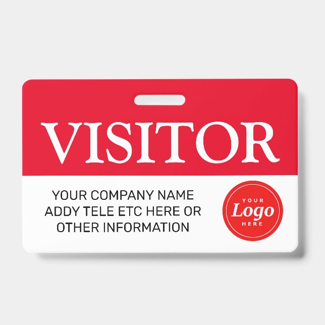 Red Visitor Badge (Front)