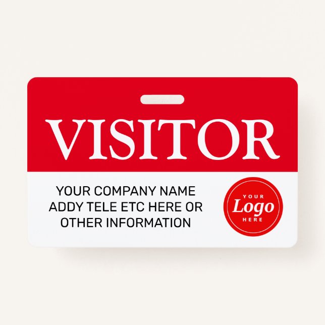 Red Visitor Badge (Front)