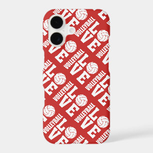Red Volleyball Love Pattern
