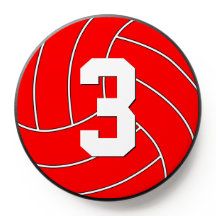 Red Volleyball Player Custom Number Personalized