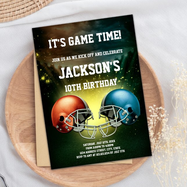 Red vs Blue Football Birthday Invitations (Red vs Blue Football Birthday Invitations)