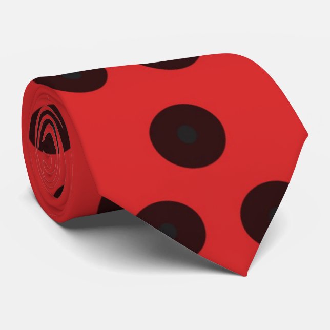 Red w/Black Polkadot Tie Update (Rolled)