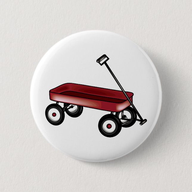 Red Wagon 2 Inch Round Button (Front)