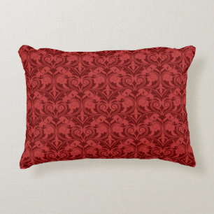 Red Wallpaper Accent Pillow