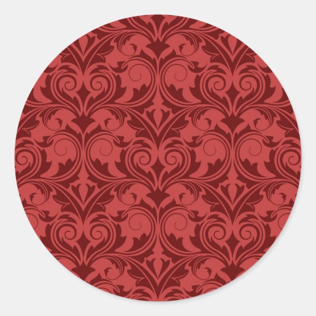 Red Wallpaper Classic Round Sticker (Front)