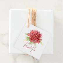 Red waratah flower art thank you wedding 
