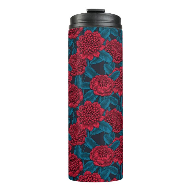 Red waratah flowers thermal tumbler (Front)