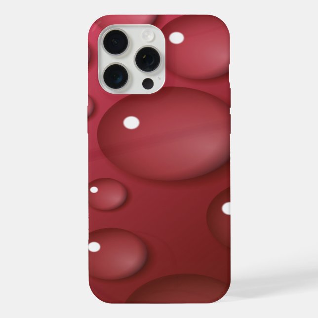 Red Water Drop Pattern iPhone Case (Back)